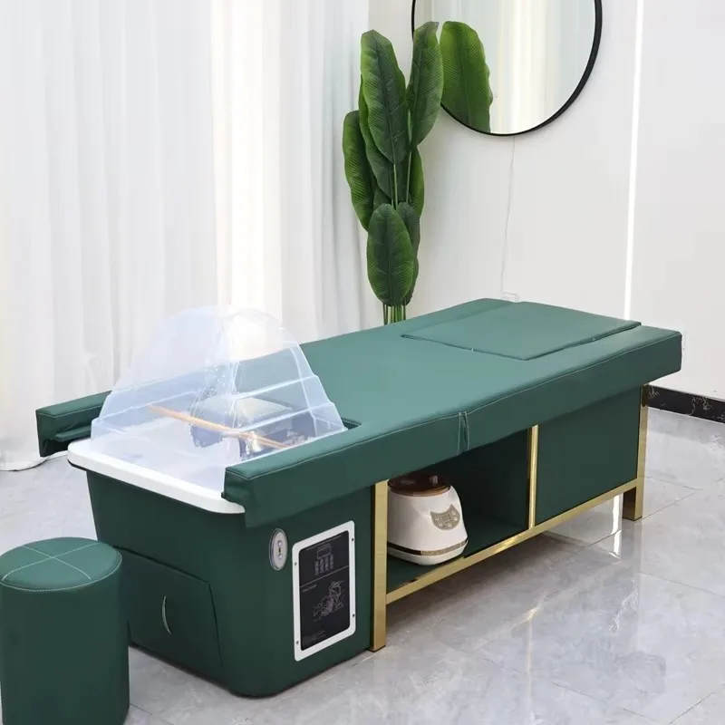 

Электрическая массажная кровать-кушетка для мытья головы и спа-процедур с гидромассажной ванной для ног для парикмахерских и салонов красоты