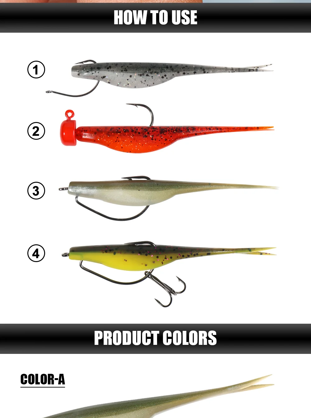 Spinpoler 10 Stück Split Tail Jerk Minnow 7cm TPR Schwimmender Weichplastik-Jerkbait Angelköder Dropshot für Texas Carolina Rig Tackle – Detail 7