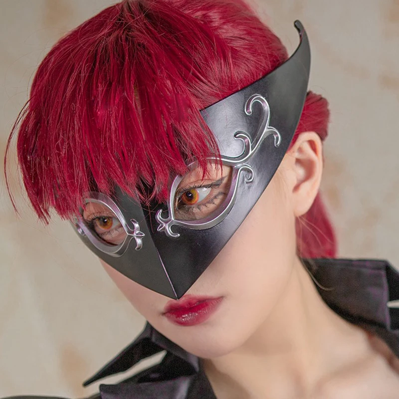 Masque en verre noir Yoshizawa Kasumi pour femme, lunettes de cosplay, masque de fête d'Halloween et de carnaval, jeu Persona 5, masques sexy