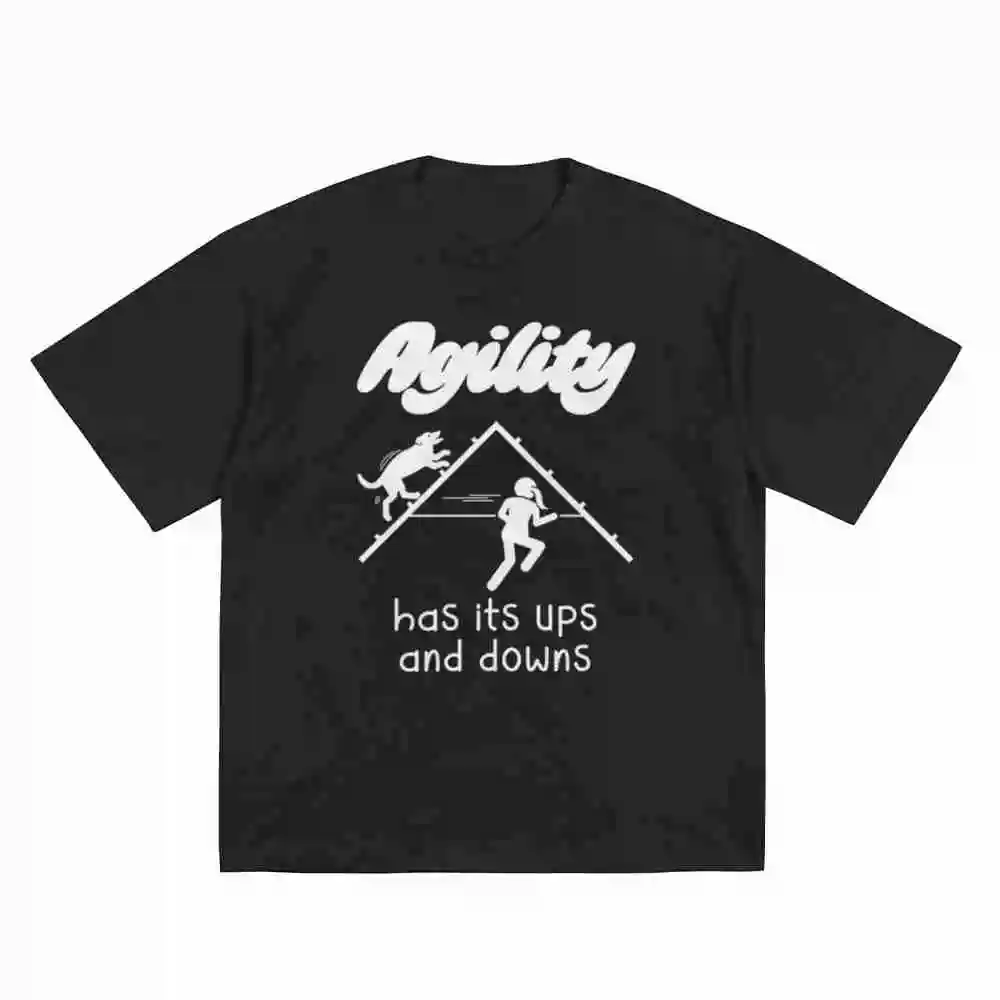 Agility Has Its Ups And Downs Dog Short Sleeve Tee 100% Cotton T-Shirt