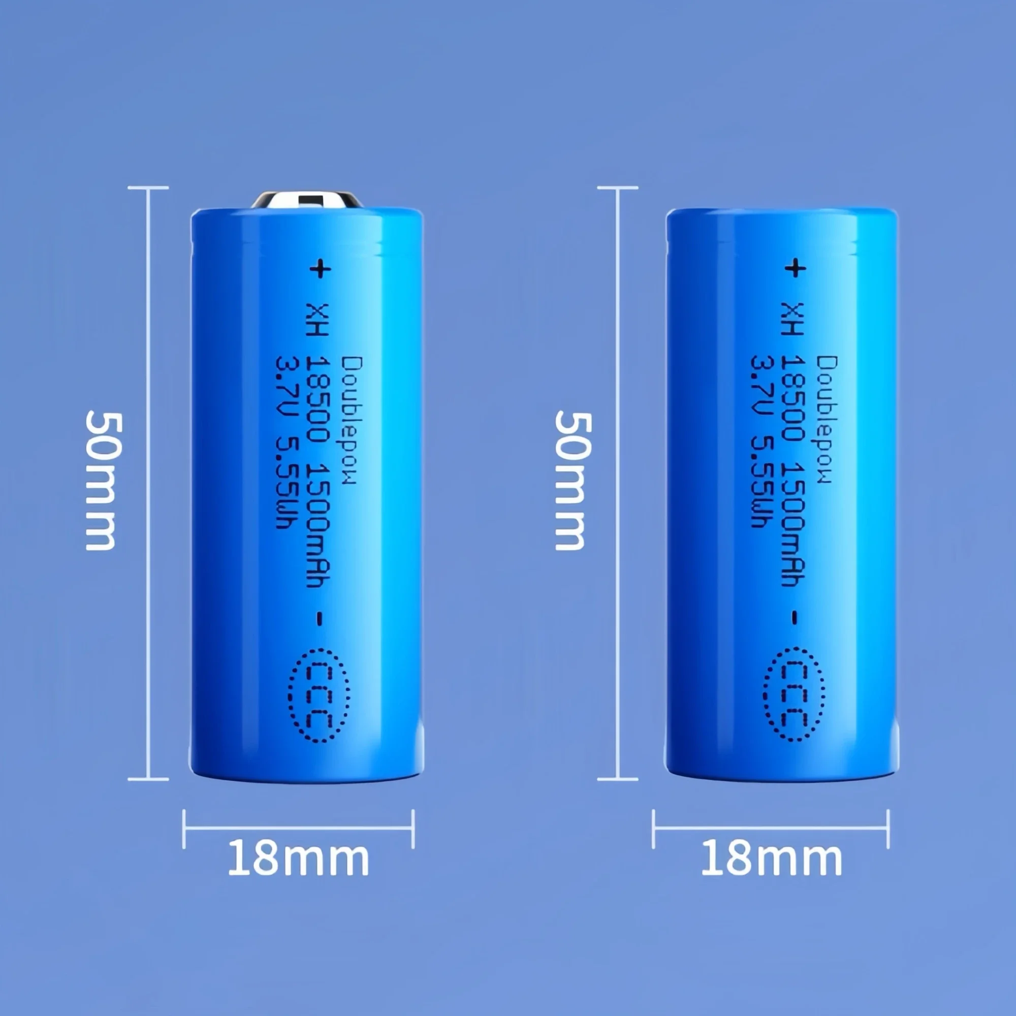 18500 wiederaufladbare Lithium-Batterie, 3,7 V, 1500 mAh, Ladegerät für Taschenlampe, Radio, Rasierer, Entsafter, Lautsprecher, elektrische Mückenklatsche