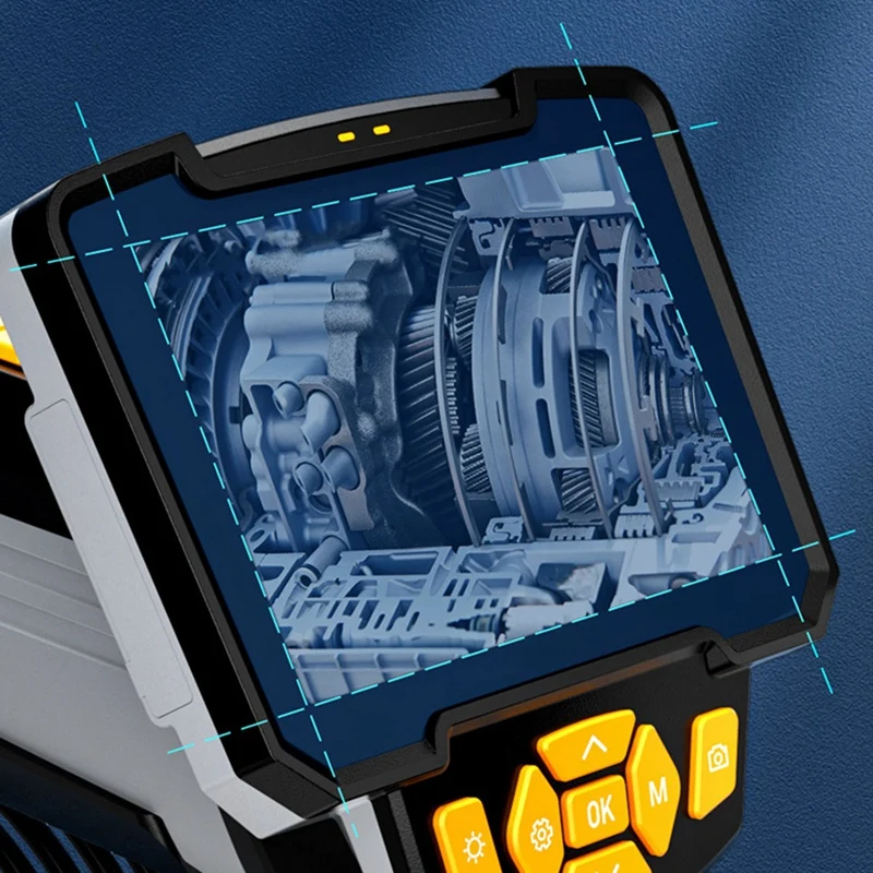 Endoscopio Industrial automotriz cámara de inspección de boroscopio de coche HD 1080p, pantalla IPS de 4,3 pulgadas, Cable semirrígido, fácil de usar