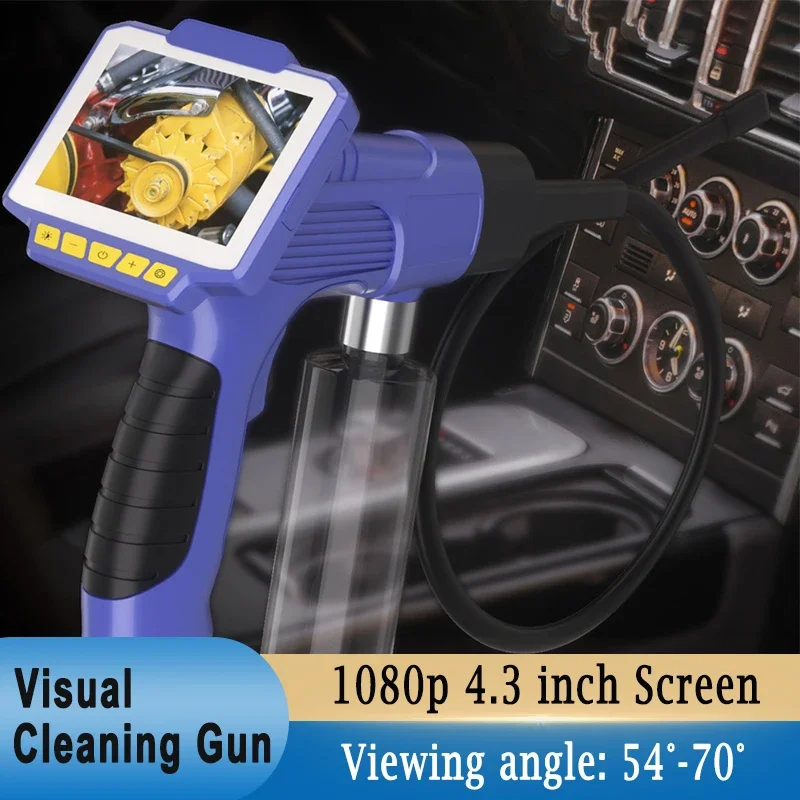 Visual Cleaning Gun for Car Air Conditioner Pipeline Inspection 1080p 4.3 inch LCD Display Cleaning Gun Pipe Endoscope Camera