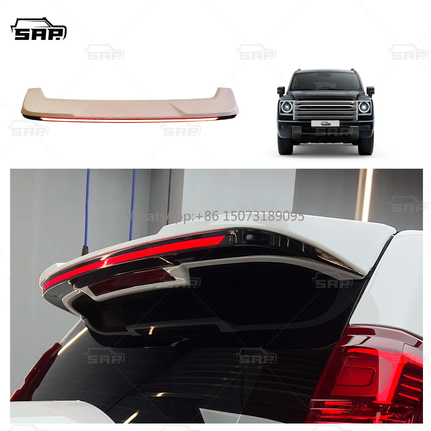 

Shamo Auto Parts Upgraded Accessory TOP Spoiler With Light Rear Lip Spoiler Roof Wing Car Rear Spoilers for Haval H9 2024 2025