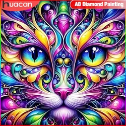 HUACAN Diamond Embroidery Cat Full Square Round Animal New Arrival Painting Cartoon Cross Stitch Mosaic Handmade Gift