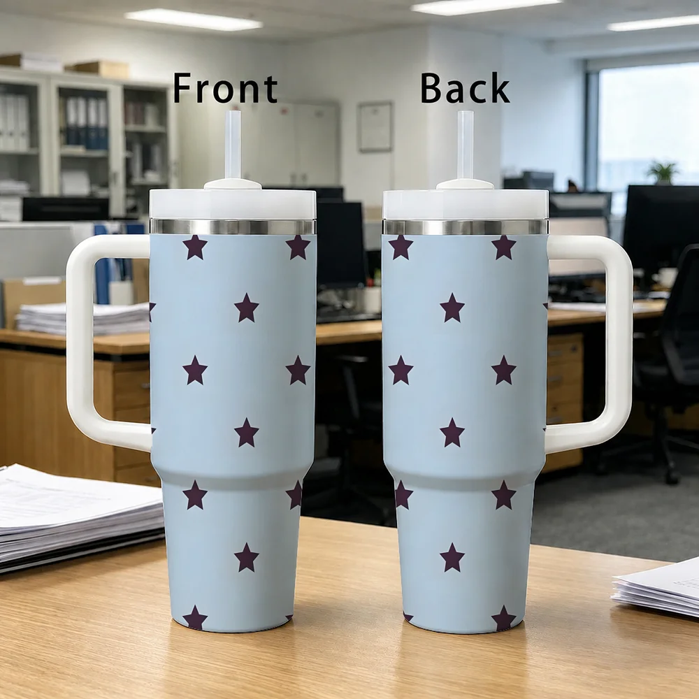 

Anime Cute Star Vacuum Flasks 40oz Stainless Steel Insulated Tumbler with Handle Straw