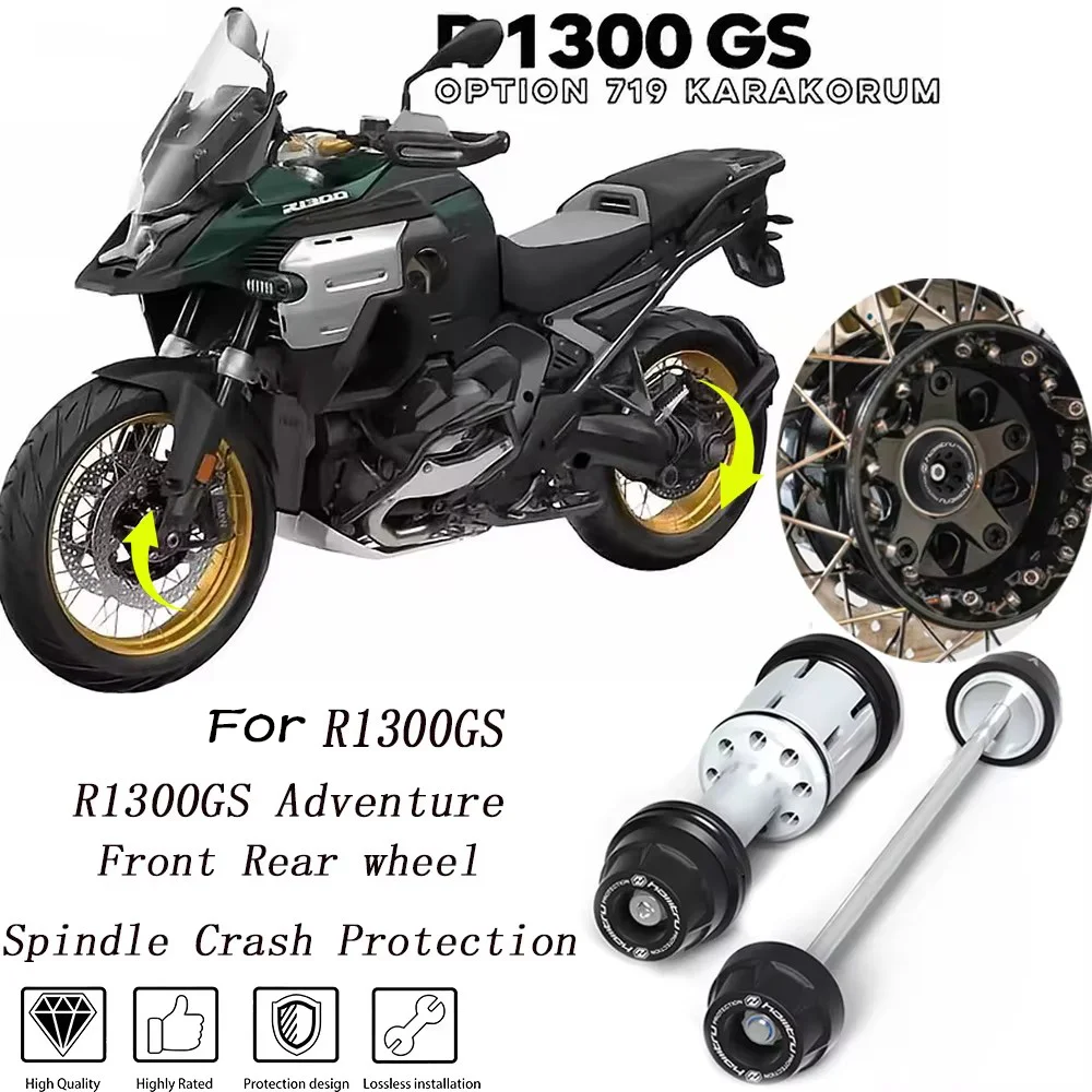 Front Rear wheel Spindle Crash Protection For R1300GS R1300GS 2023-2026 Adventure Front Rear wheel Protection