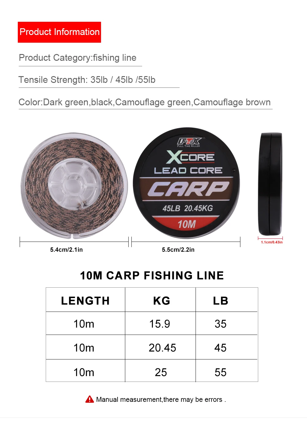 NGB 35LB/45LB/55LB 10M Leadcore Karpfenangel-Schnur für Karpfenhaar-Rigs, 4-farbige geflochtene Bleischnur – Detail 4
