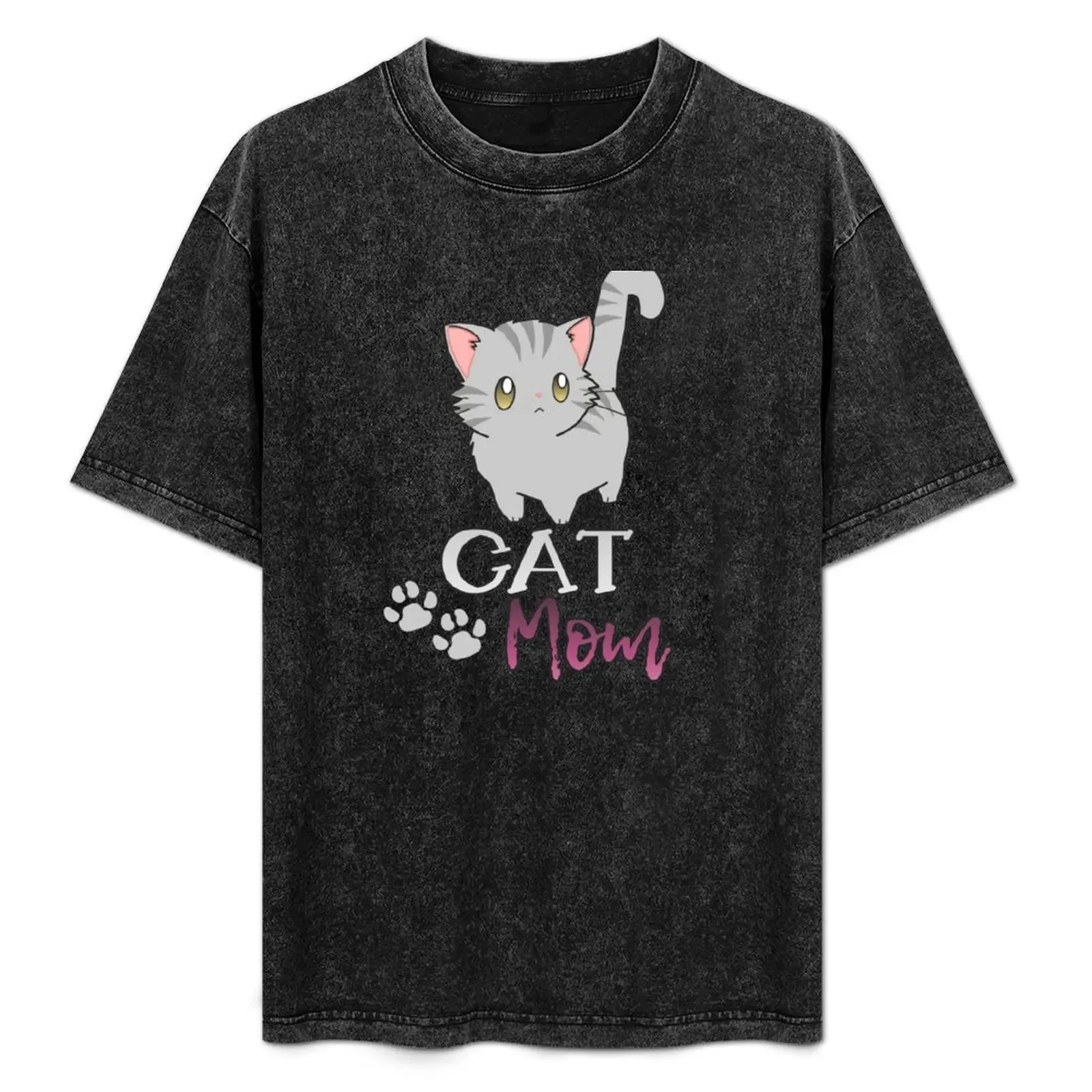 

Футболка с изображением кота и мамы, мешковатые рубашки, футболки с рисунком, персонализированные футболки, летние топы, мужские рубашки с аниме