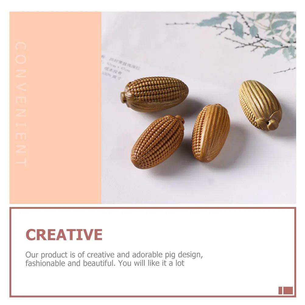

2 Pcs Corn Ornaments Hanging Decor Adorable Pendant Decoration Carved Part Sandalwood Decorative Charms