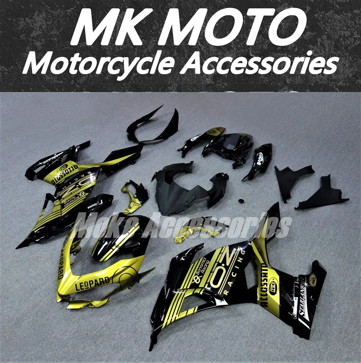 

Motorcycle Bodywork Set For Ninja 400 2018 2019 2020 2021 2022 2023 Fairings Kit Fit Injection Black Gold New