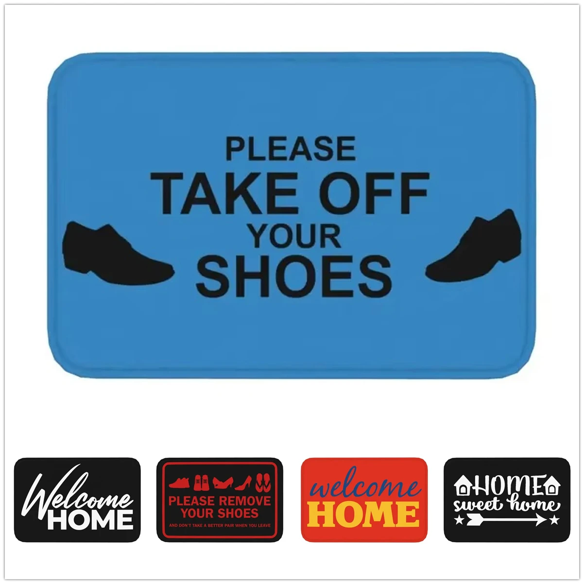 Please Take Off Your Shoes Door Mat Welcome Home Quote Rectangle Floor Rug for Entryway Porch Kitchen Bathroom Home Decor Carpet