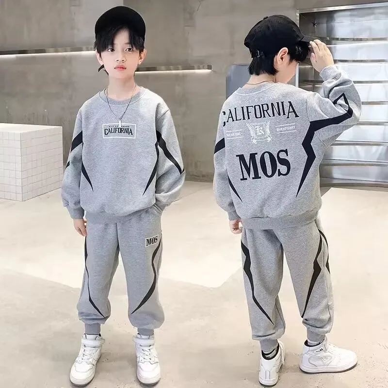 

Kids Boy Clothing Sets Children Pullover Sweatshirts + Cotton Sports Pants 2pcs Big Kids Clothes Boy New Suit