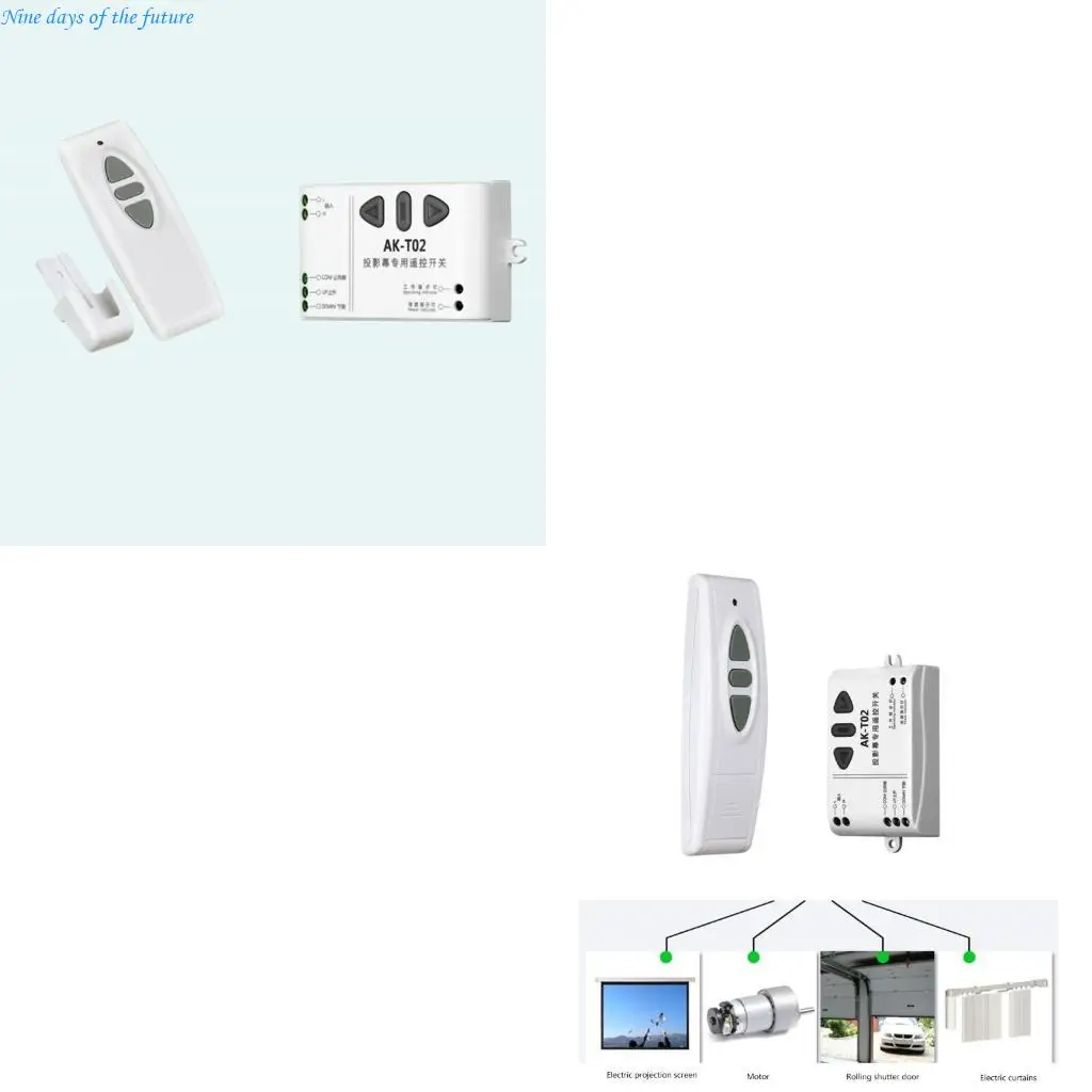 

Wireless Projection Screen Switches and Receiver 98Ft Long Ranges Remote Control Switches AC220V Motor Switches E65A