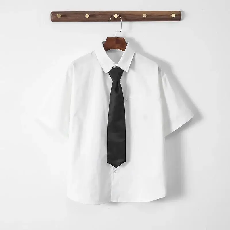 2 قطع DK موحدة الرجال قصيرة الأكمام قميص أبيض الكورية نمط العصرية مجموعة JK كلية نمط التخرج البدلة