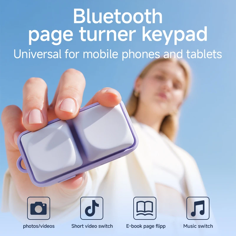 Purple Free2 Small Keyboard, Mobile Phone Keyboard, Tablet, Bluetooth Remote Control, Page Turner, Lazy Person's Wonder Tool