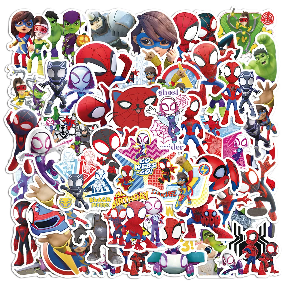 

10/30/50/110pcs Disney Cartoon Spider-Man and His Amazing Friends Stickers for Kid Graffiti Skateboard Laptop Diary Cute Sticker