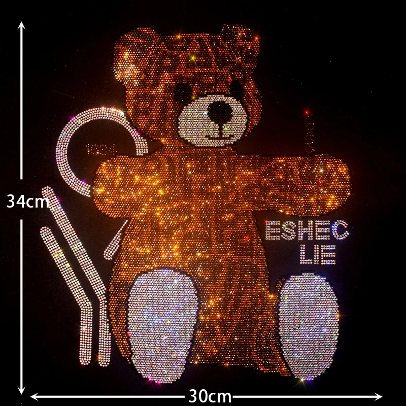 

Shiny diamond stickers High-grade rhinestone bear series pattern Iron-on sweater jacket T-shirt clothing accessories