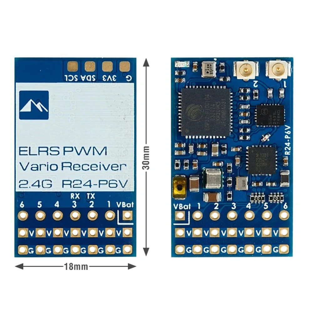 MATEKSYS R24-P6V EXPRESSLRS 2.4GHZ PWM VARIO Receiver 2.4GHz ISM 22.5dbm (180mW) for RC FPV Drone