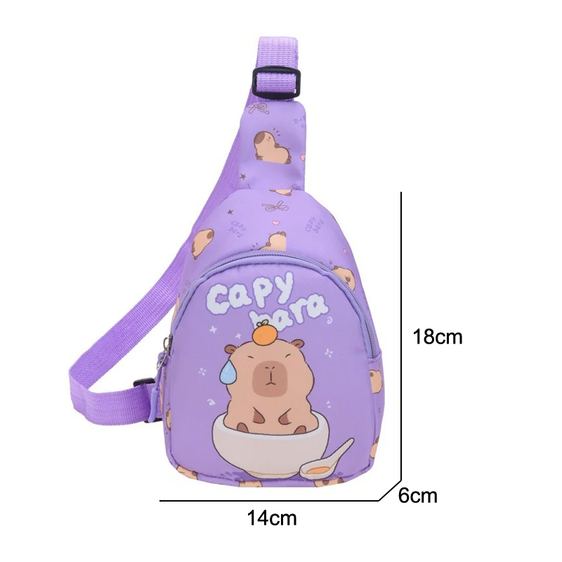 Moda na moda capivara sacos de ombro bonito dos desenhos animados grande capacidade crossbody saco simples versátil crianças saco peito presentes