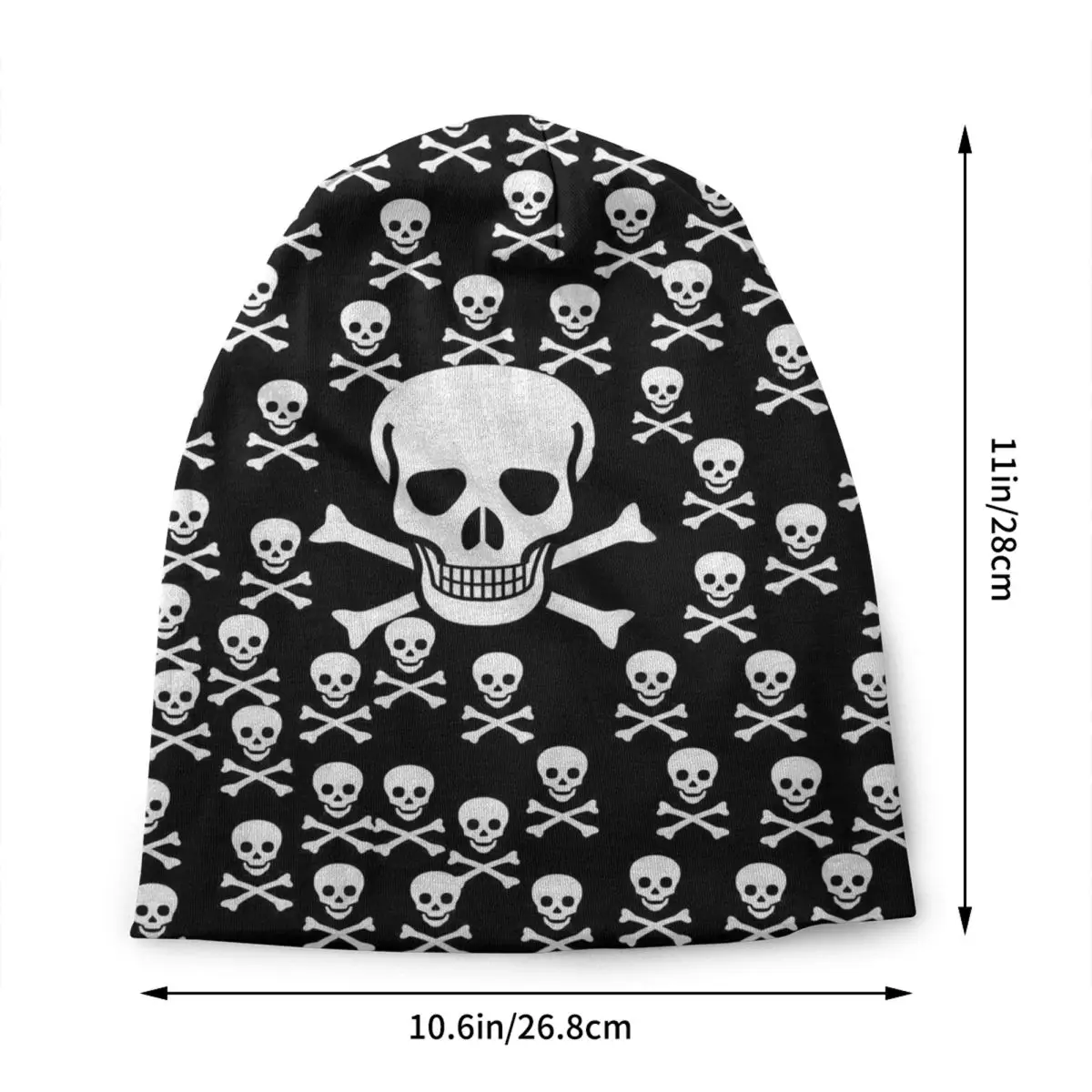 Custom Skull Print Bonnet Hats Street Knit Hat For Women Men Winter Warm Horror Skeleton Death Skullies Beanies Caps