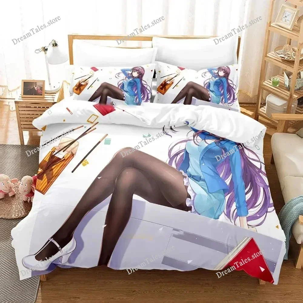 Saekano How To Raise A Boring Girlfriend Bedding Set Cartoon Anime Set Adult Kid Bedroom Duvet Cover Sets 3D Print Kawaii Anime7