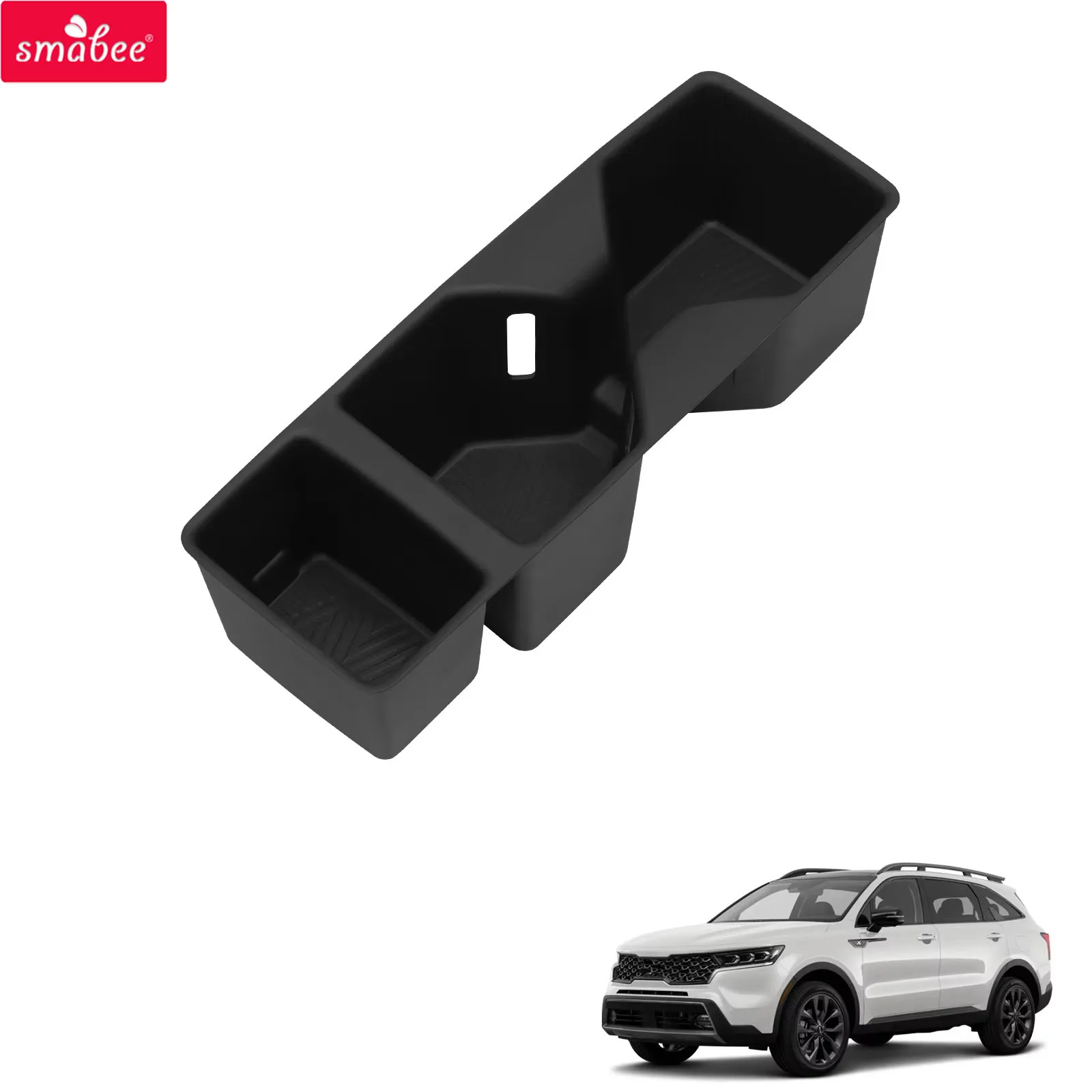 Para kia sorento 2021-2024 2025 tpe console central inserção suporte de copo de água caixa de armazenamento organizador acessórios interiores do carro preto