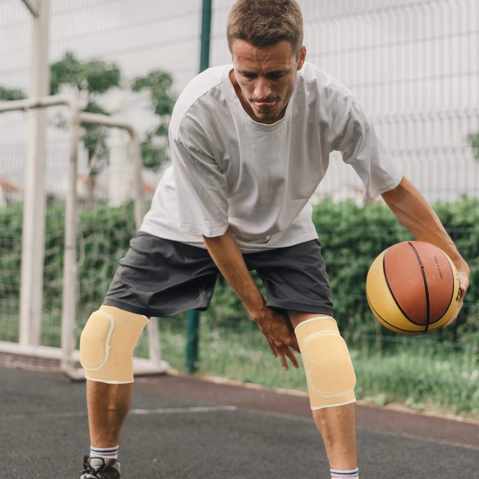 

1Pair Knee Brace Premium Elastic Breathable Knee Support Sleeve for Running Cycling Fitness Outdoor Sports Protector Pads