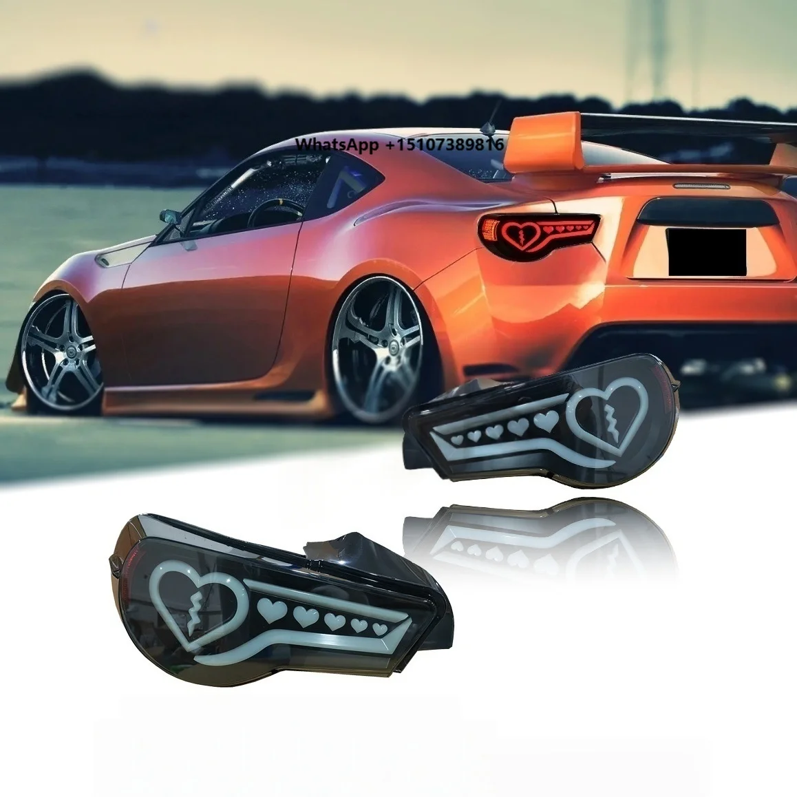 

Suitable for T0y-0ta 86 2012-2018 Modified and Upgraded Heart-shaped Taillight Assembly Flowing Light Turn signal Brake Light