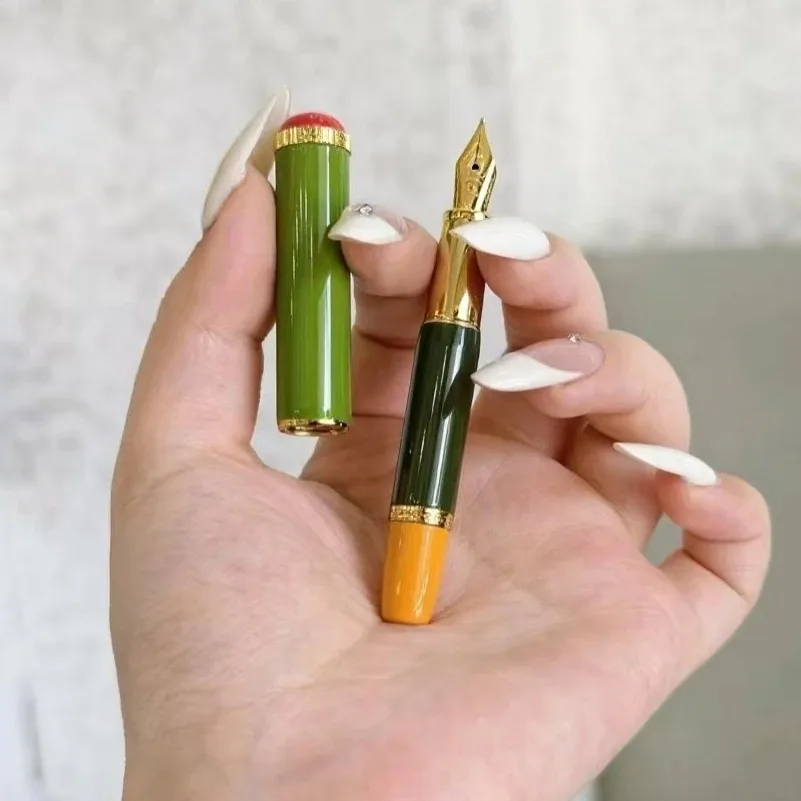 

Limited Green Hoohill Pico Exquisite Beautiful Mini Cute Short Metal Fountain Pen EF/F/M Nib Writing Business Stationery Gift
