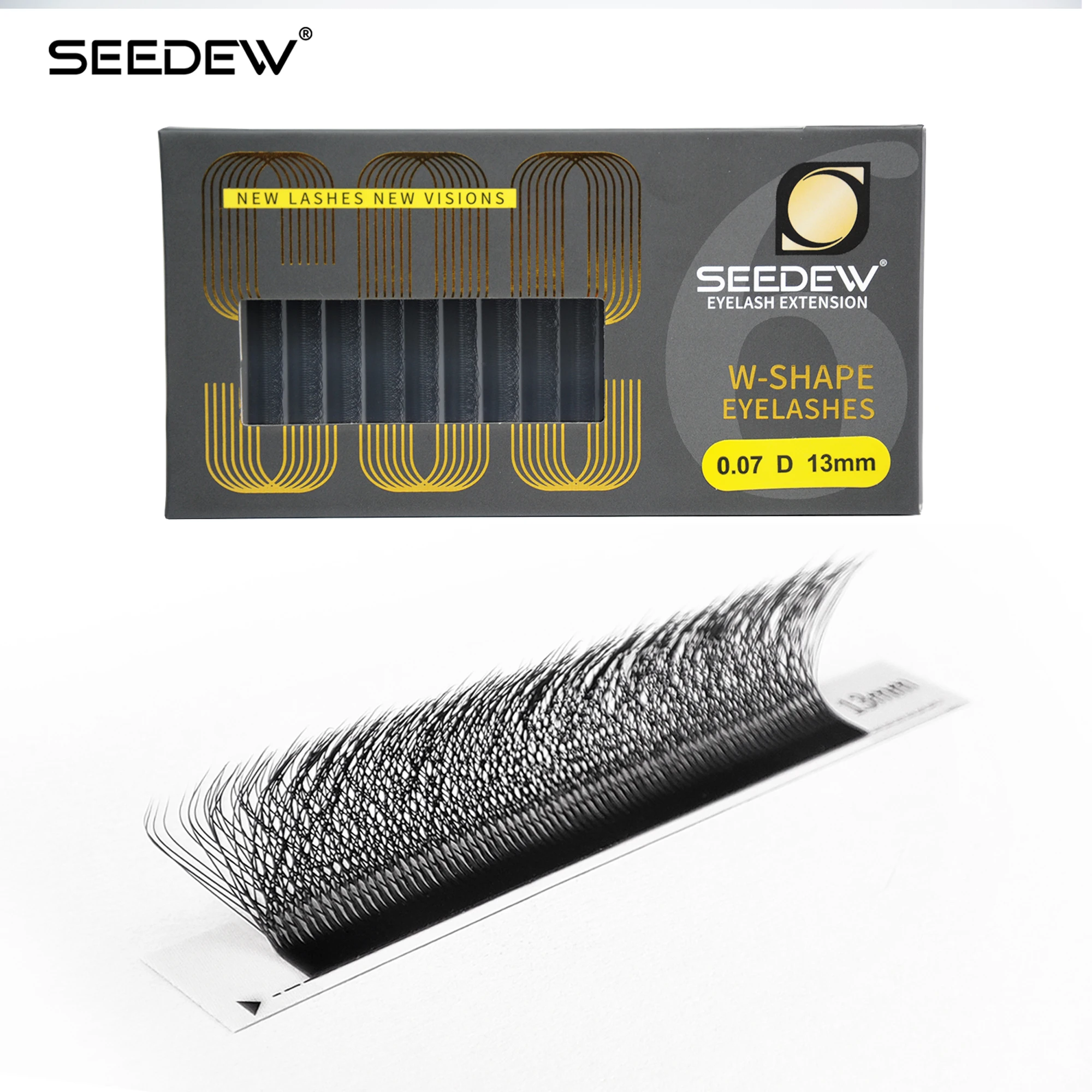SEEDEW 6D W Shape Lashes 0.07mm Premade Volume Fans Eyelashes Extension Soft  Automatic Flowering Lashes