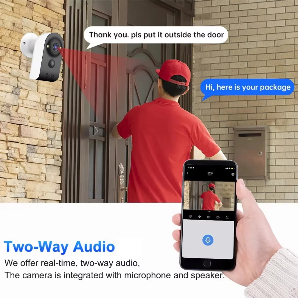 V380 PRO Mini Camera Wireless WiFi Outdoor Built-in Battery PIR Human Detection Video Monitor 5MP Home Surveillance Cameras