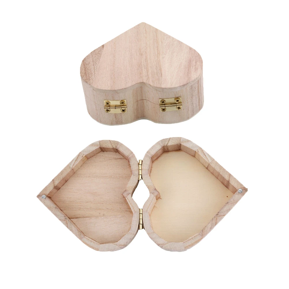 

3Pcs Heart Shaped Wooden Box Jewelry Storage Case for Women Fashion Decorative Jewelry Organizer Valentine Gift