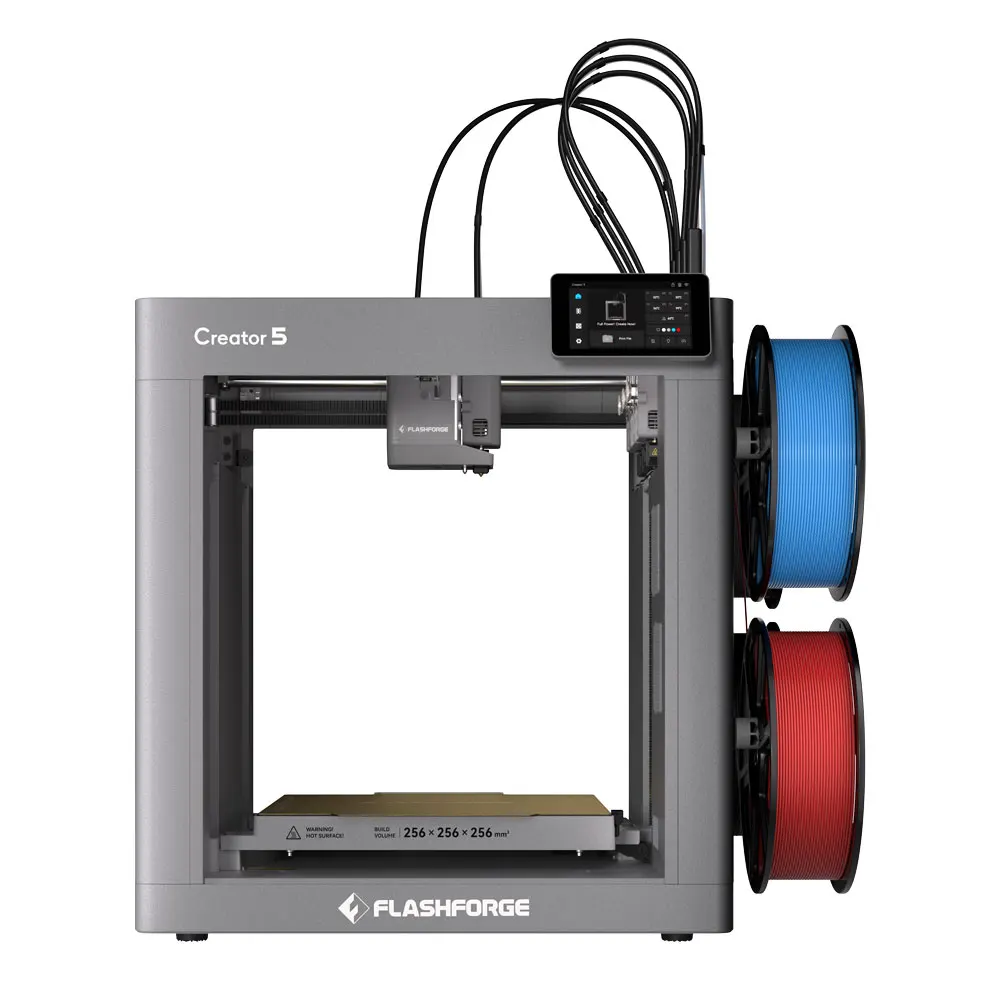 Flashforge Creator 5 4 Independent Toolheads Multi-Color 3D Printer High Speed 600mm/s Printing Size 256*256*256mm Max Temp 320℃