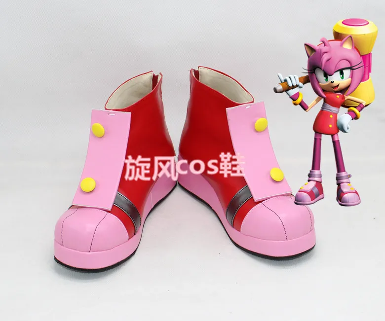 

Anime Amy Rose the Hedgehog Cosplay Shoes Boots Halloween Role Play Costumes Shoes