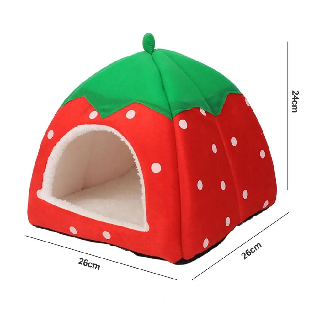 Strawberry Hamster House Guinea Pig Hideout Small Animal Bed Rabbit Chinchilla Hedgehog Ferret Winter Hideaway Hide Hut Cage