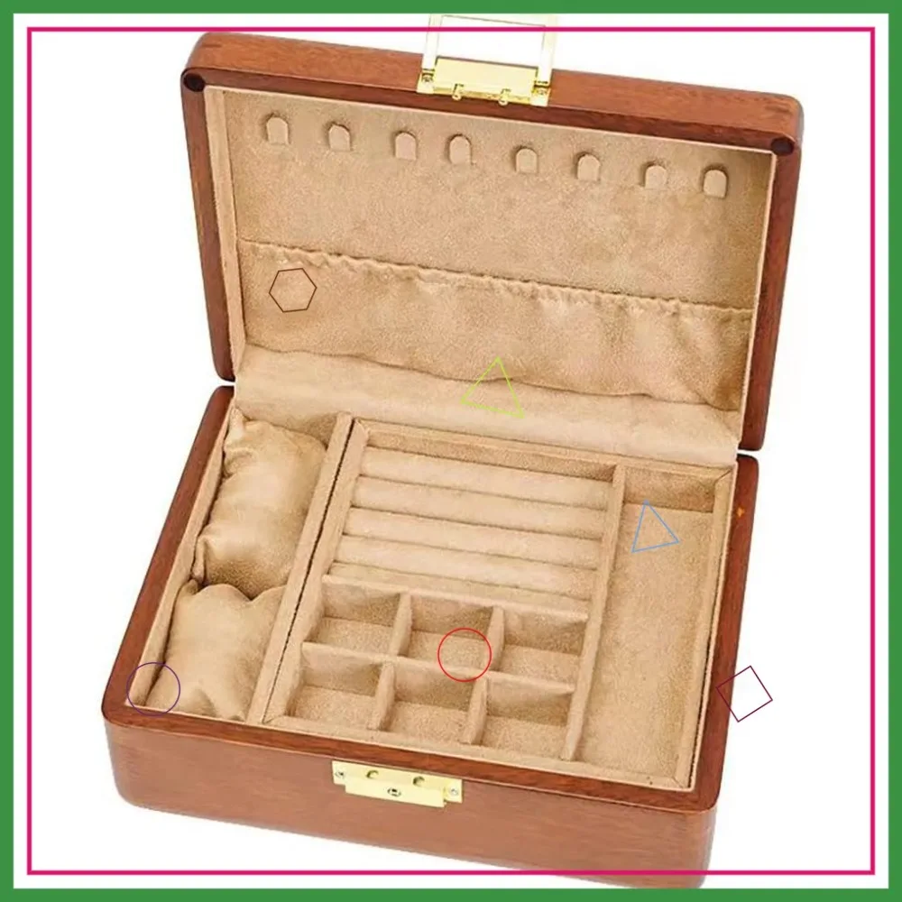 

Винтажная бархатная деревянная шкатулка для украшений с замком и ключом, органайзер для серег, колец, ожерелий, браслетов, часов, подарок на День матери