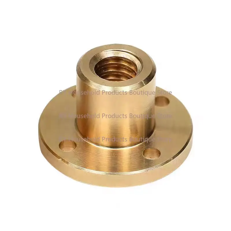 1Pcs Round Brass Flange Nut T10-T40 Pitch 2/3/4/5/6/8mm Trapezoidal Screw Left/Right Threads Suitable For CNC 3D Printer Part