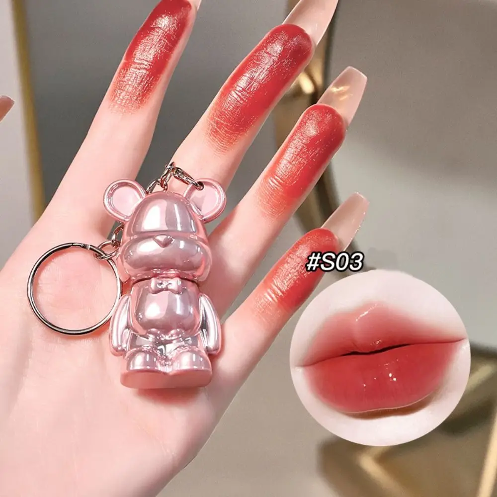 Cute Jelly Mirror Lipstick Non-stick Cup Bear-shaped Lip Gloss Moisturizing Waterproof Long-lasting Lipstick Women