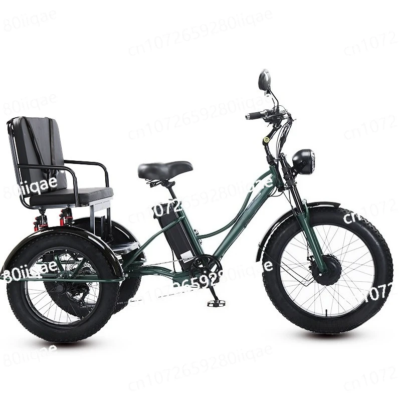 Electric power tricycle 24-inch fat tire pedal tricycle with seat style