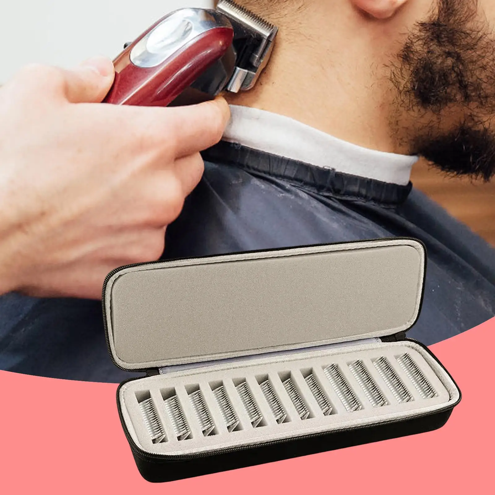 

Кейс для лезвий машинки для стрижки волос, 12 отделений, для парикмахерских принадлежностей, портативный контейнер для хранения лезвий электрических машинок для стрижки, для стилистов