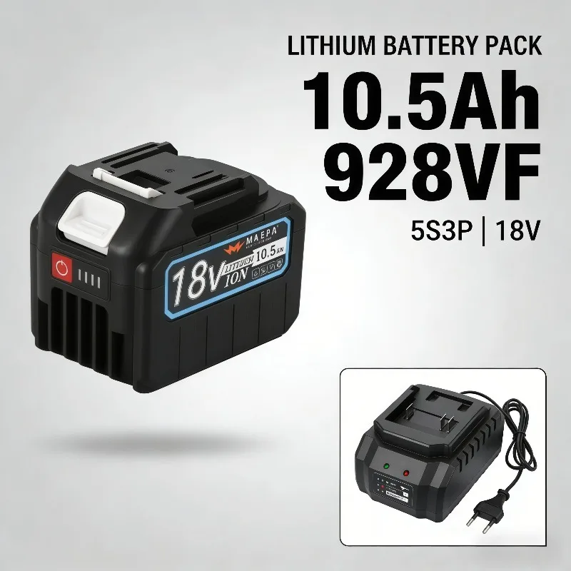 

Интеллектуальный чип управления 928VF, защита от перезаряда/переразряда/короткого замыкания, аккумуляторная батарея 5S3P, мощность 18В, емкость 10,5Ач.