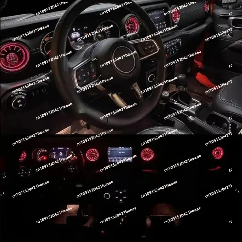 مناسبة ل 256 لون LED تنفيس الهواء J2013-2018 JL 2018-2023 سيارة A/C منفذ الهواء التوربينات فوهة مصباح للزينة ملحق #5