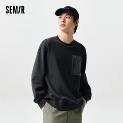 Semir Sweatshirt Men 2024 Spring New Pullover Round Neck Fashionable Outdoor Workwear Style Top Casual Loose Trend Tops