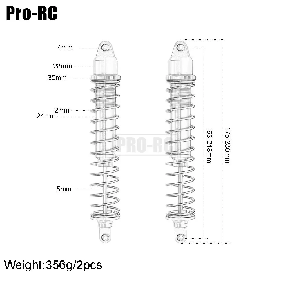 Ammortizzatore per ammortizzatori a olio in metallo 2 pezzi 7761 Set per parte auto RC 1:5 1/5 Traxxas X-Maxx X Maxx 77076-4 77086-4 6S 8S