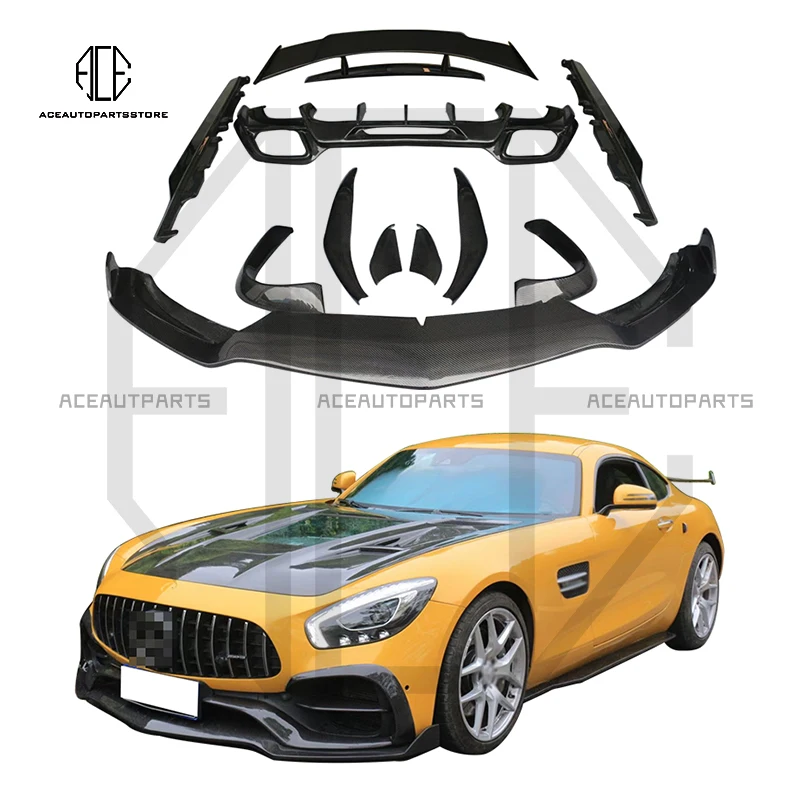 

For Benz Amg Gt Gtc Gts 15-19 Modified Carbon Fiber Small Surround Front Lip Rear Lip Side Skirt Tail Wing Body Kit