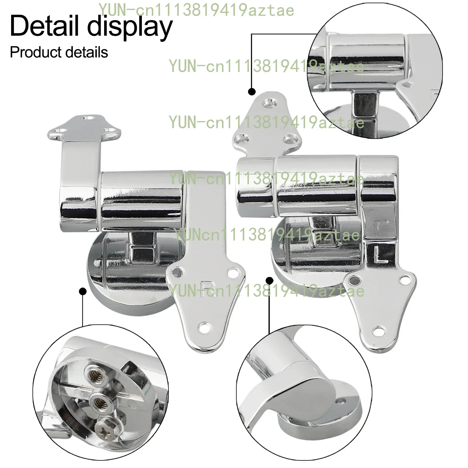 Zinc Alloy Toilet Seat Hinge, Soft Release Slow-Down Toilet Lid Mounting Fittings, Universal Toilet Cover Connector