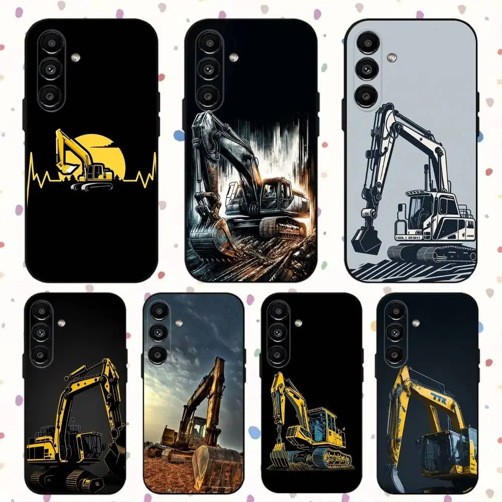 

Excavator Phone Case For Samsung S24,S21,S22,S23,S30,Ultra,S20,Plus,Fe,Lite,Note,10,9,5G Black Soft Cover