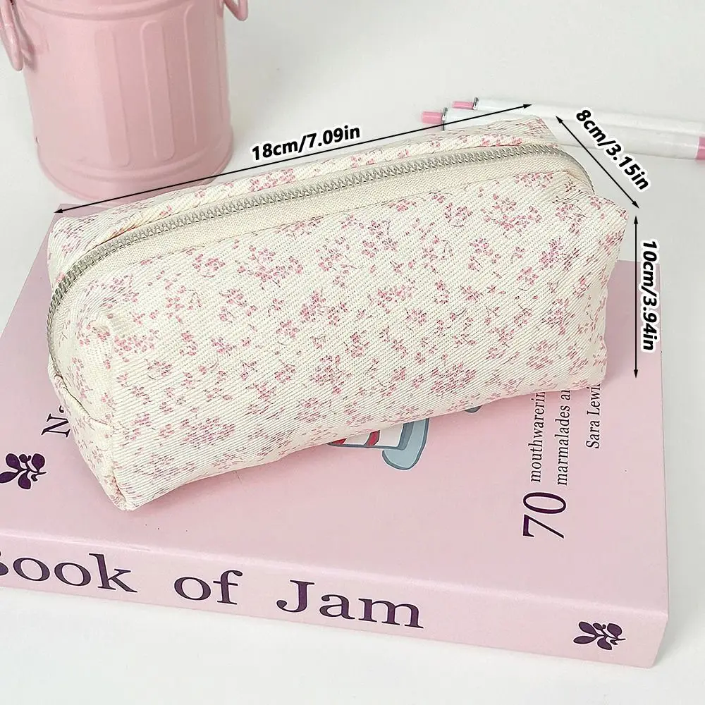 Borsa ricamata simpatico cartone animato Kawaii Borsa per matite per bambini di grande capacità Scatola per matite per scuola per studenti Borsa per riporre articoli di cancelleria Regali