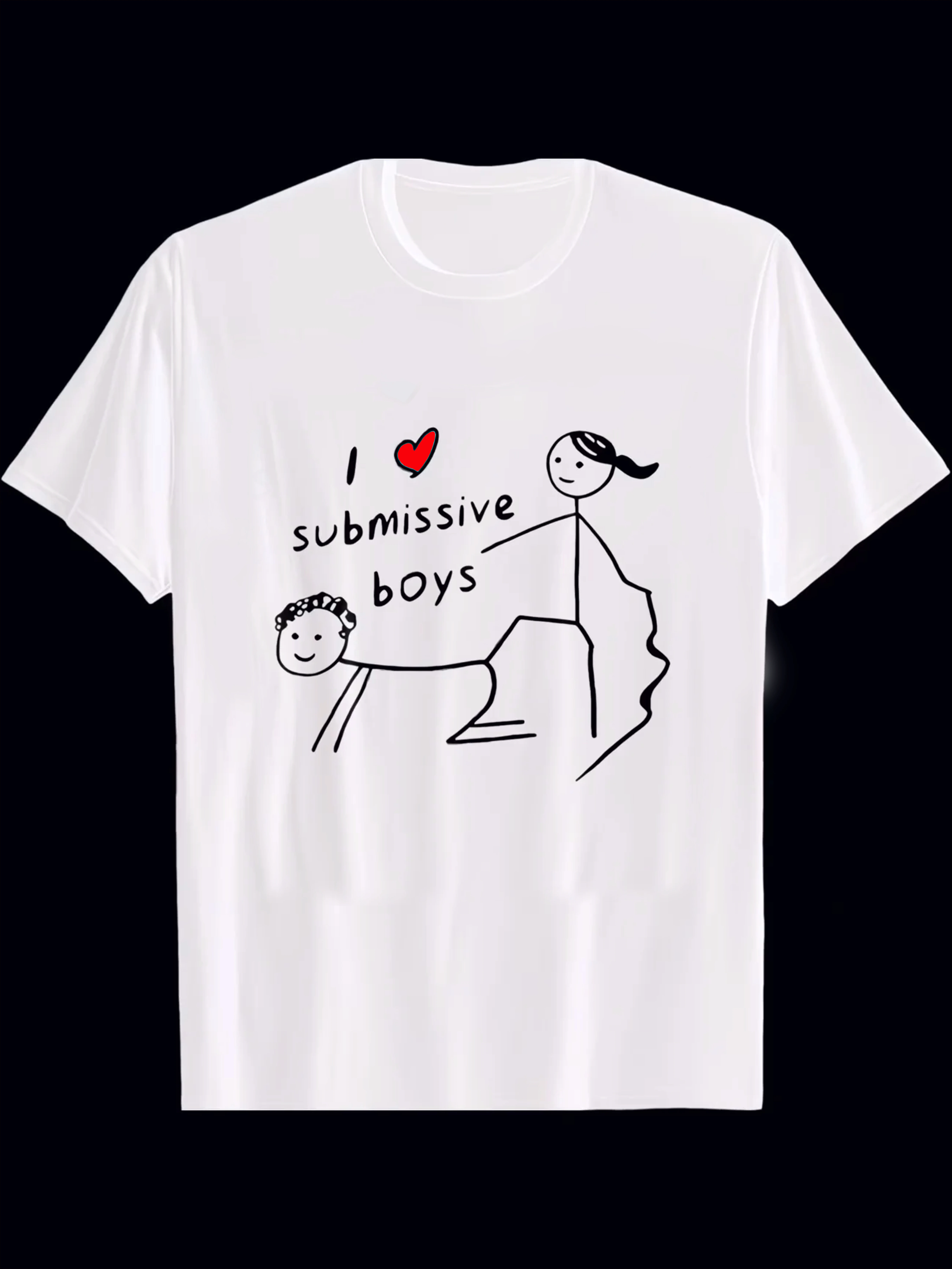 Women's Funny I Love Submissive Boys Design Graphic T-shirt Women Oversize Summer Novelty Streetwear Vintage Ironic Humor Top